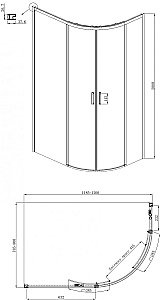 Душевой уголок Ambassador Queen 11011103 80x120 стекло прозрачное/профиль хром купить в интернет-магазине Sanbest
