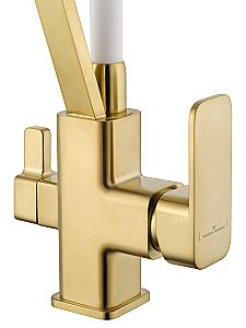 Смеситель для кухни WONZON & WOGHAND WW-88458013-BG(MW) брашированное золото купить в интернет-магазине сантехники Sanbest