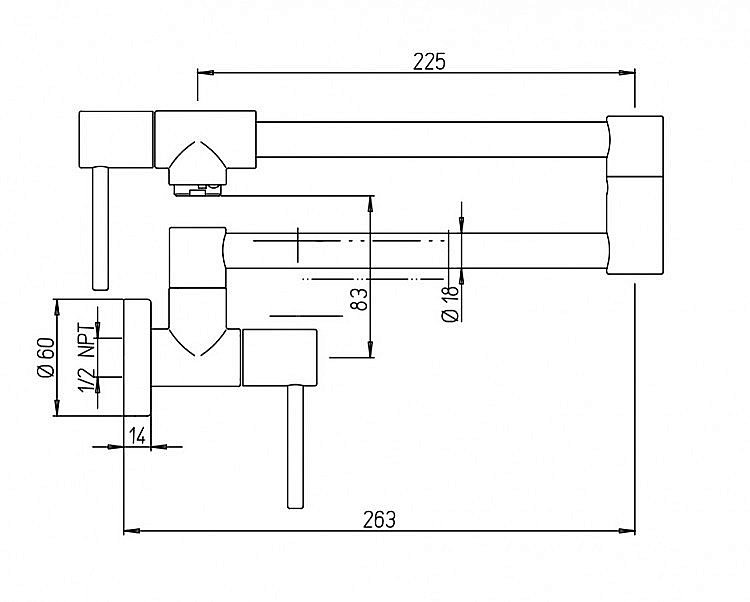 Смеситель для кухни PAINI COX 78CR518KM раскладной излив, хром купить в интернет-магазине сантехники Sanbest
