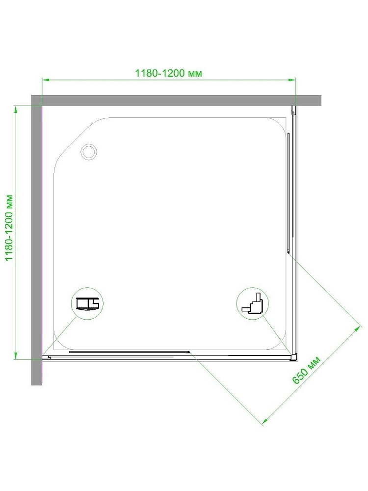 Душевой уголок Royal Bath RB1212HPD-T-BL 120х120 прозрачный купить в интернет-магазине Sanbest