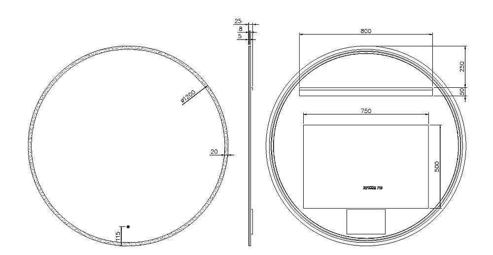 Зеркало Boheme 120 545-120-MG матовое золото в ванную от интернет-магазине сантехники Sanbest