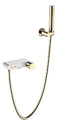 Смеситель для ванны Boheme STICK WHITE DIAMOND GOLD 123-WG белый/золото купить в интернет-магазине сантехники Sanbest