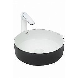 Раковина накладная WeltWasser WW ELBACH M3134 BW 35,5 белая, черная купить в интернет-магазине Sanbest