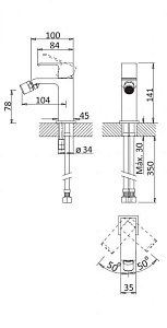 Смеситель для биде Cezares PORTA-BS1-BIO Белый матовый купить в интернет-магазине сантехники Sanbest