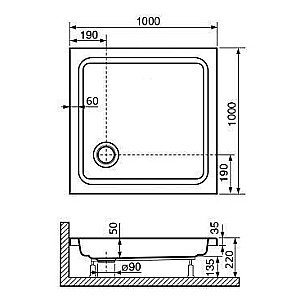 Душевой поддон RGW Acryl STYLE KV 16180188-11 80х80 белый купить в интернет-магазине Sanbest