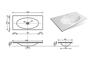 Тумба с раковиной Эстет Malta Luxe 100 белая для ванной в интернет-магазине Sanbest