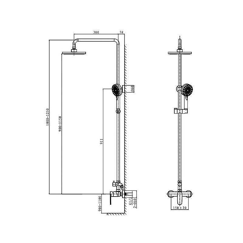 Душевая система Caprigo Atlantic 51-315 купить в интернет-магазине сантехники Sanbest