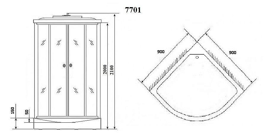 Душевая кабина Niagara Luxe NG-7701W 90x90 купить в интернет-магазине Sanbest