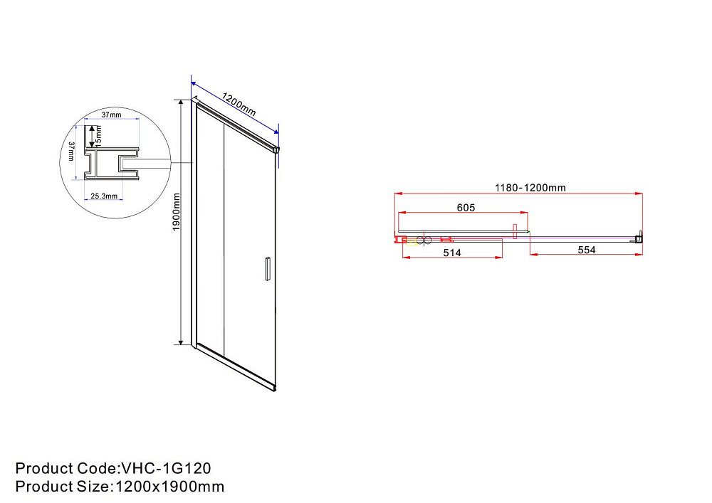 Душевой уголок Vincea Garda 120x90 стекло прозрачное/профиль хром купить в интернет-магазине Sanbest