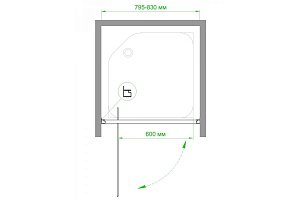 Душевая дверь Royal Bath RB HV-C-CH 80 купить в интернет-магазине Sanbest