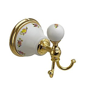 Крючок Migliore Provance ML.PRO-60.509.DO белая керамика с декором/золото купить в интернет-магазине сантехники Sanbest