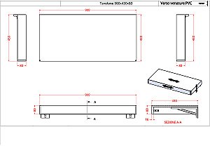 Консоль подвесная Cezares TAVOLONE 41785+50179+41790 90 белый для ванной в интернет-магазине сантехники Sanbest