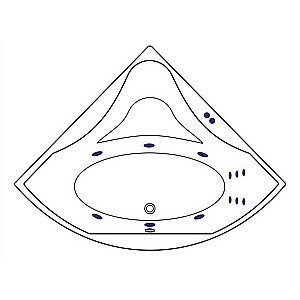 Ванна акриловая EXCELLENT Glamour LINE WAEX.GLA15.LINE.BR 150x150 белая с гидромассажем купить в интернет-магазине Sanbest