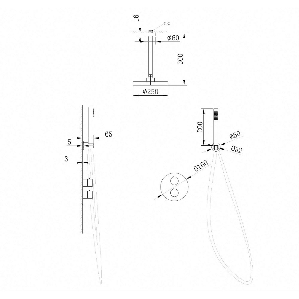Душевая система Abber Wasser Kreis AF8121G золото матовое купить в интернет-магазине сантехники Sanbest