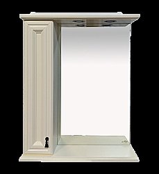 Зеркало со шкафом Misty Лувр 65 Слоновая кость в ванную от интернет-магазине сантехники Sanbest