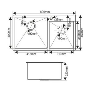 Мойка кухонная Melana ProfLine S8045HB графит купить в интернет-магазине сантехники Sanbest