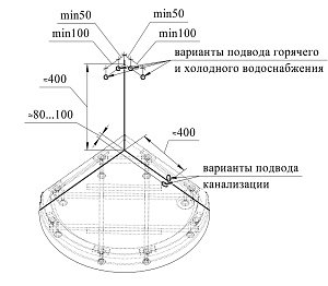 Душевая кабина Радомир Стронг 90х90 стекло прозрачно-матовое/профиль черный купить в интернет-магазине Sanbest