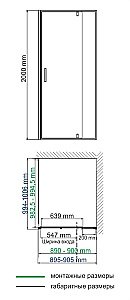 Душевой уголок WasserKRAFT Aisch 55P18 90х100 стекло прозрачное/профиль золото купить в интернет-магазине Sanbest