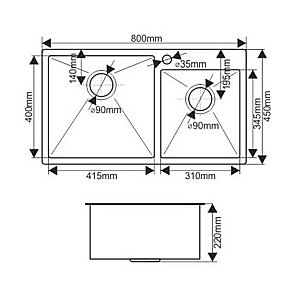 Мойка кухонная Melana ProfLine S8045HB графит купить в интернет-магазине сантехники Sanbest