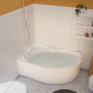 Ванна с гидромассажем Радомир Ирма 160х105 ТЕРАПИЯ ХРОМ белая купить в интернет-магазине Sanbest