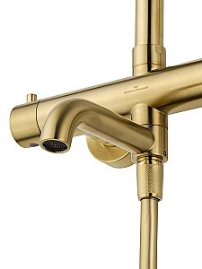 Душевая система с термостатом WONZON & WOGHAND STICK WW-88739903-BG брашированное золото купить в интернет-магазине сантехники Sanbest
