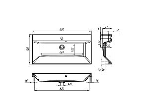 Тумба с раковиной Belbagno MARINO 90 2C-SO/BB900/450-LV-MR-AST Bianco Opaco для ванной в интернет-магазине Sanbest
