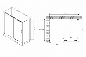 Душевой уголок Abber Komfort S92B 150 прозрачный/черный купить в интернет-магазине Sanbest