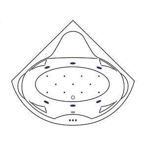 Ванна акриловая EXCELLENT Konsul 150x150 RELAX хром купить в интернет-магазине Sanbest