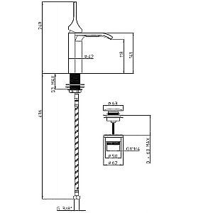 Смеситель для раковины Bossini Apice E89603.073 черный купить в интернет-магазине сантехники Sanbest