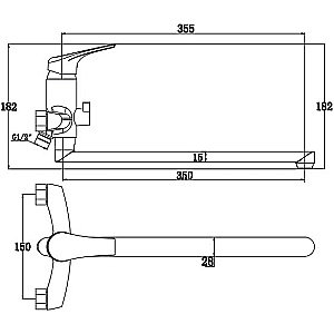 Смеситель для ванны Kaiser Eco 00055 купить в интернет-магазине сантехники Sanbest