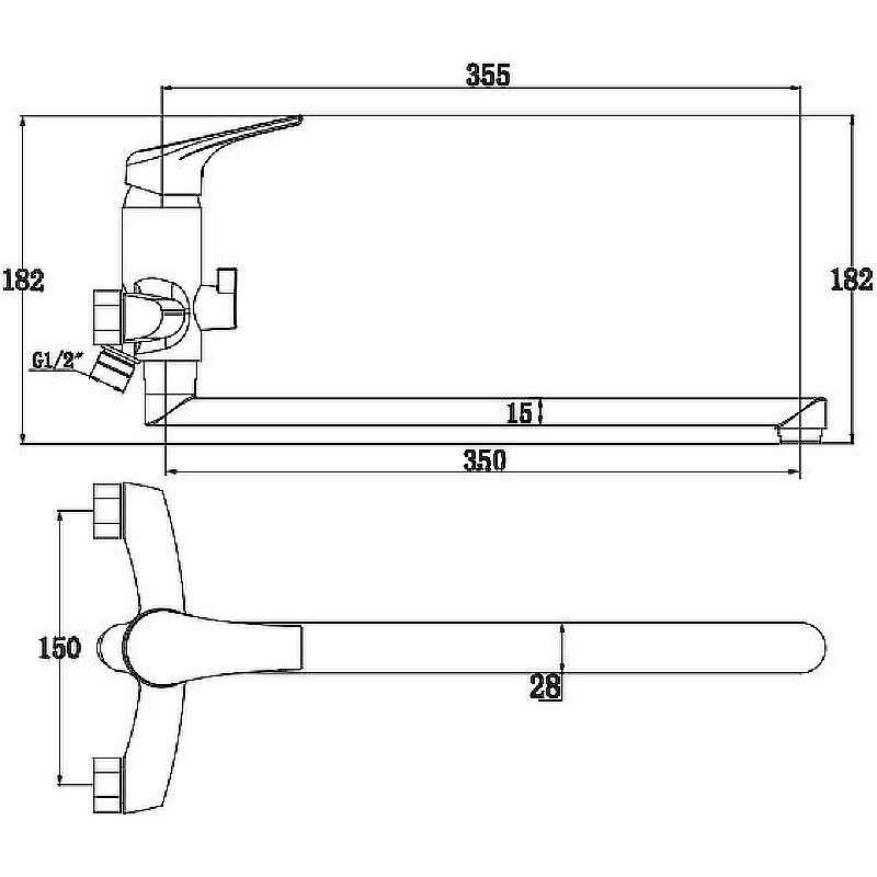 Смеситель для ванны Kaiser Eco 00055 купить в интернет-магазине сантехники Sanbest