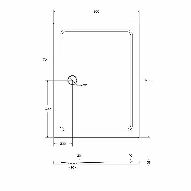 Душевой поддон Cezares TRAY-M-AH 120x90 купить в интернет-магазине Sanbest