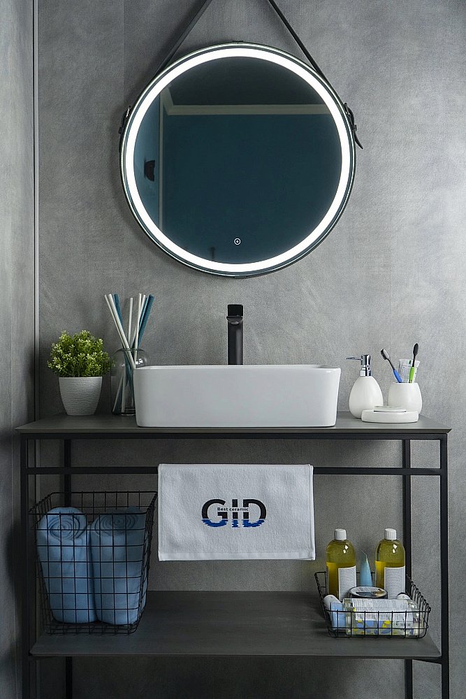 Раковина накладная Gid Geometrico 48 N9103 51120 белая купить в интернет-магазине Sanbest