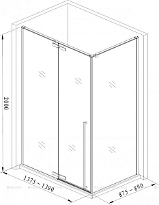 Душевой уголок Aquanet Ideal AE-AXC94MB-S-C 140x90 купить в интернет-магазине Sanbest