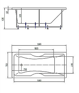 Ванна Aquatek Феникс 160x75 FEN160-0000022 белая купить в интернет-магазине Sanbest