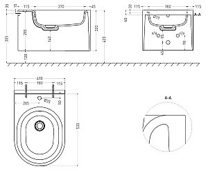 Биде подвесное Salini Gemelli 250121M S-Stone матовое купить в интернет-магазине Sanbest
