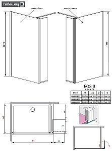Душевое ограждение Radaway EOS II Walk In 80 стекло прозрачное/профиль хром купить в интернет-магазине Sanbest