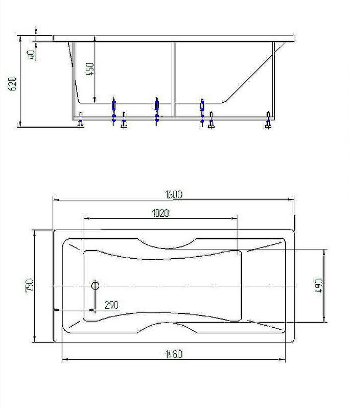 Ванна Aquatek Феникс 160x75 FEN160-0000022 белая купить в интернет-магазине Sanbest