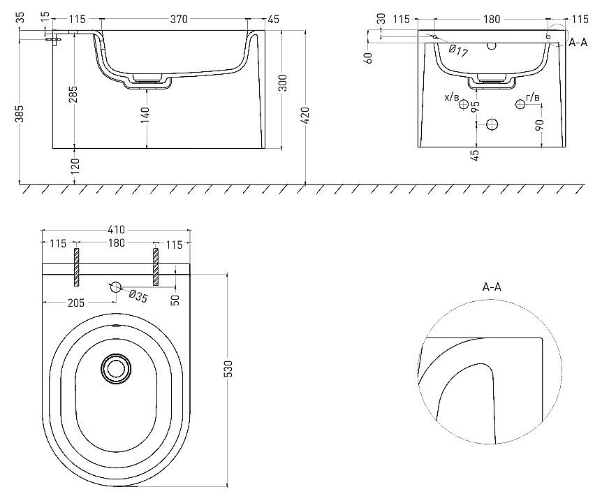 Биде подвесное Salini Gemelli 250121M S-Stone матовое купить в интернет-магазине Sanbest