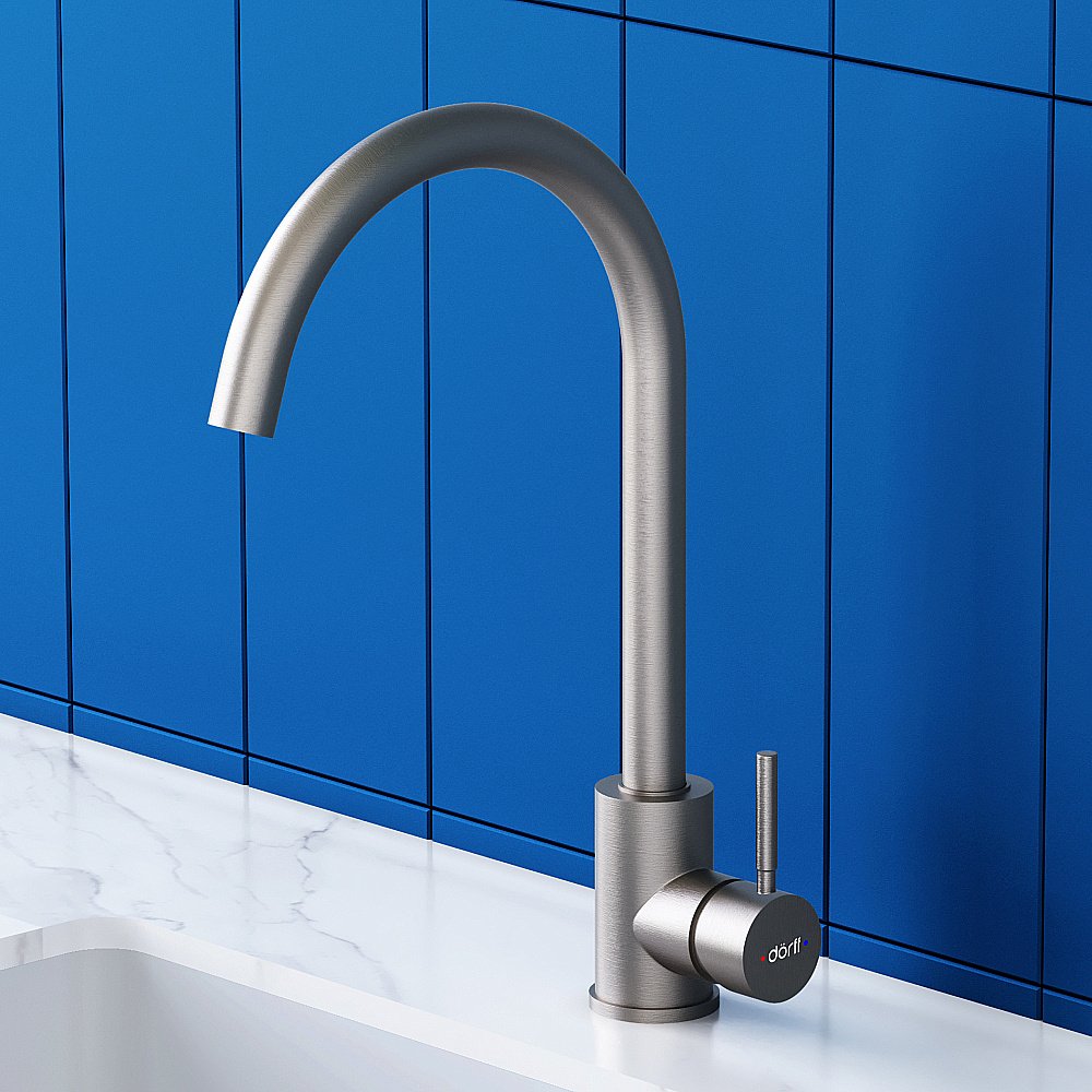 Смеситель для кухни Dorff Logic D3000000 сталь купить в интернет-магазине сантехники Sanbest