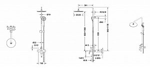 Душевая система Bravat Rhein F6429564BW-A-ENG черная купить в интернет-магазине сантехники Sanbest