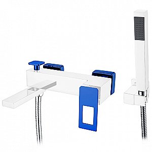 Смеситель для ванны Boheme Q 143-CRUV хром/ручка синяя прямая купить в интернет-магазине сантехники Sanbest