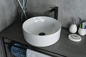Раковина накладная Gid Esfera 40 N9425 51144 белая купить в интернет-магазине Sanbest