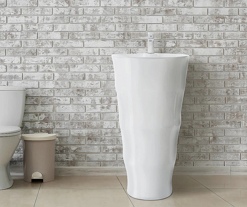 Раковина напольная WeltWasser WW LEERBACH 4242 GL-WT 42 белая купить в интернет-магазине Sanbest