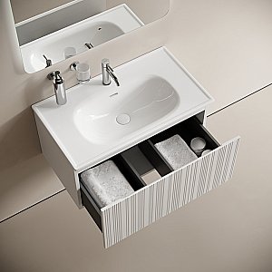Тумба с раковиной Sancos CODE CD80W/CN13002 80 белая для ванной в интернет-магазине Sanbest