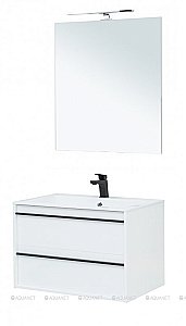 Тумба с раковиной Aquanet Lino 80 белая матовая для ванной в интернет-магазине Sanbest
