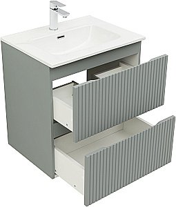 Тумба с раковиной Aquanet Джейн (Flat) 335432/254363 60 мисти грин для ванной в интернет-магазине Sanbest