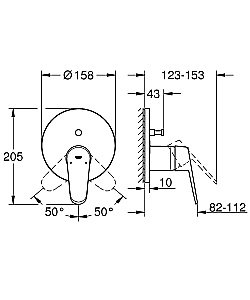 Смеситель для душа Grohe Eurodisc Cosmopolitan 24056002 купить в интернет-магазине сантехники Sanbest