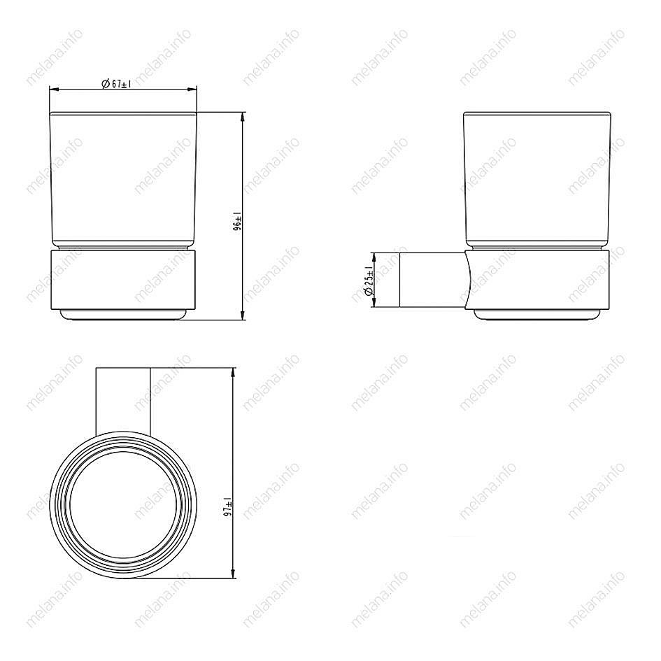 Стакан подвесной Melana MLN-865010 купить в интернет-магазине сантехники Sanbest