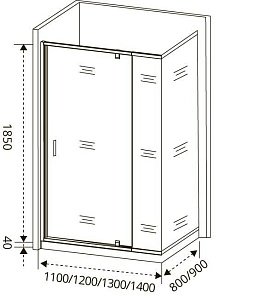 Душевой уголок Good door ORION WTW-PD+SP 140x80 прозрачный купить в интернет-магазине Sanbest